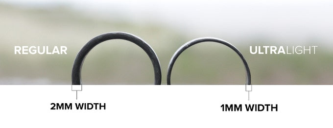 Ultralight Glowing Carbon Fiber Ring Compared To It's Thicker Variant