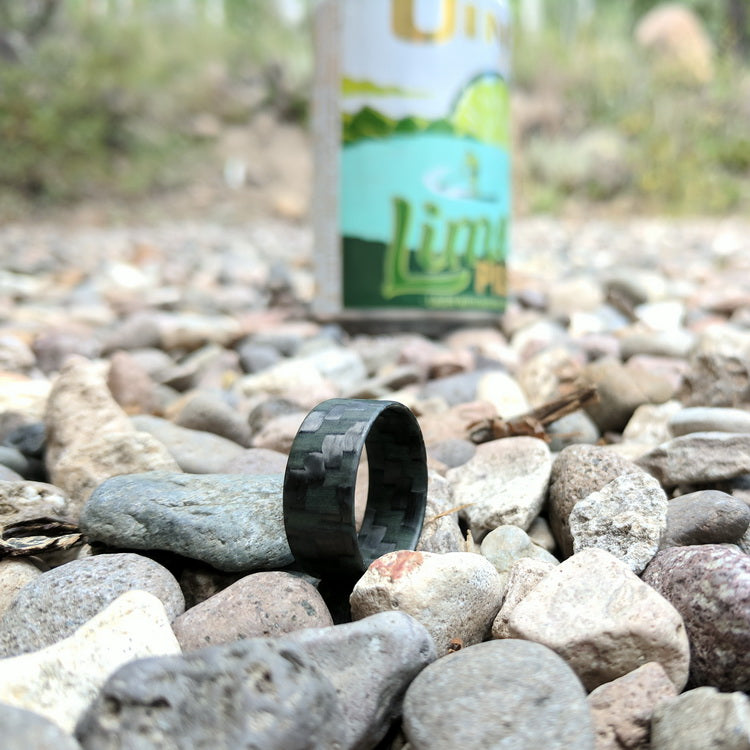 Ultralight Glowing Carbon Fiber Ring In Pebbles