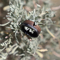 70/30 walnut wood ring with carbon fiber sleeve on a bush