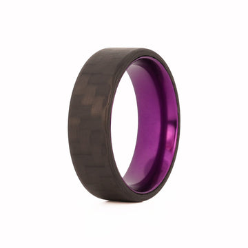 Purple Colored Aluminum Ring with Carbon Fiber