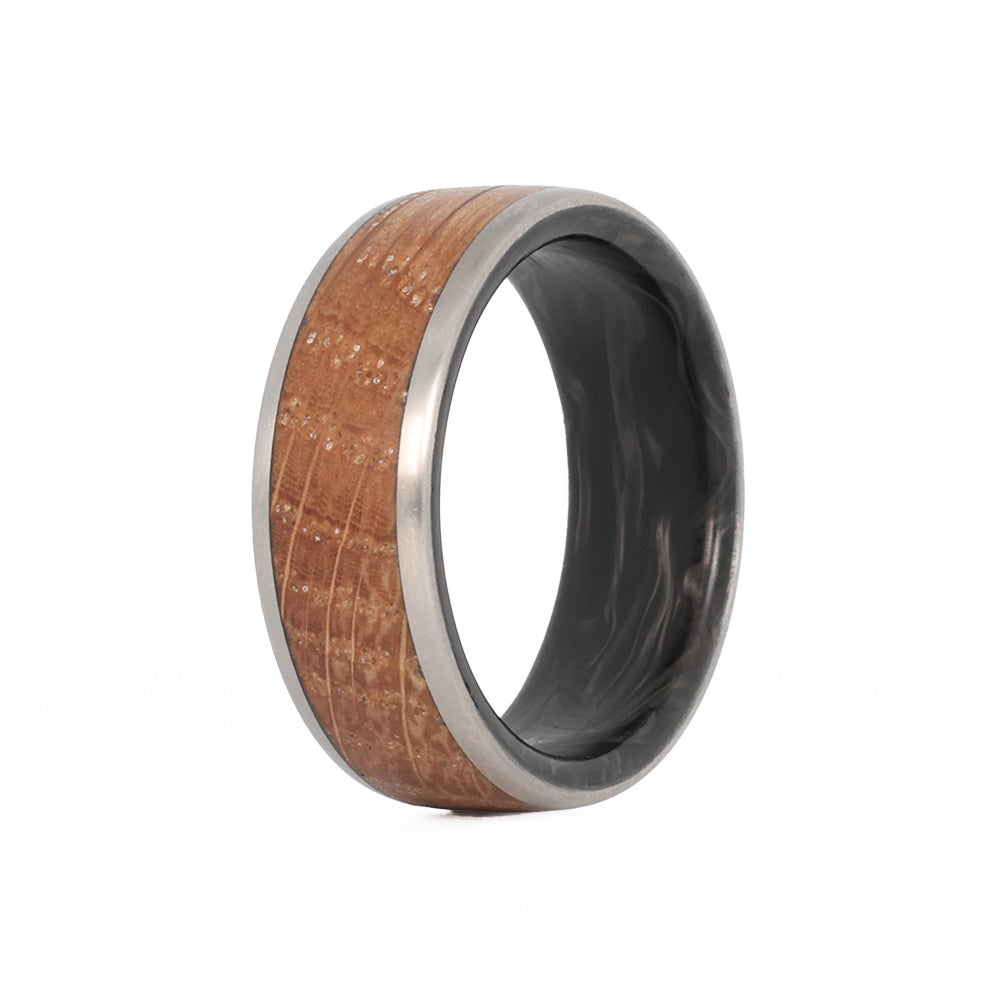 Whiskey Barrel Wedding Band - online Carbon Fiber Edges