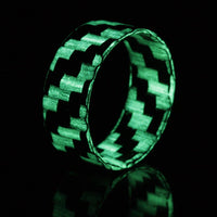 Ultralight Glowing Carbon Fiber Ring Glowing Overhead View