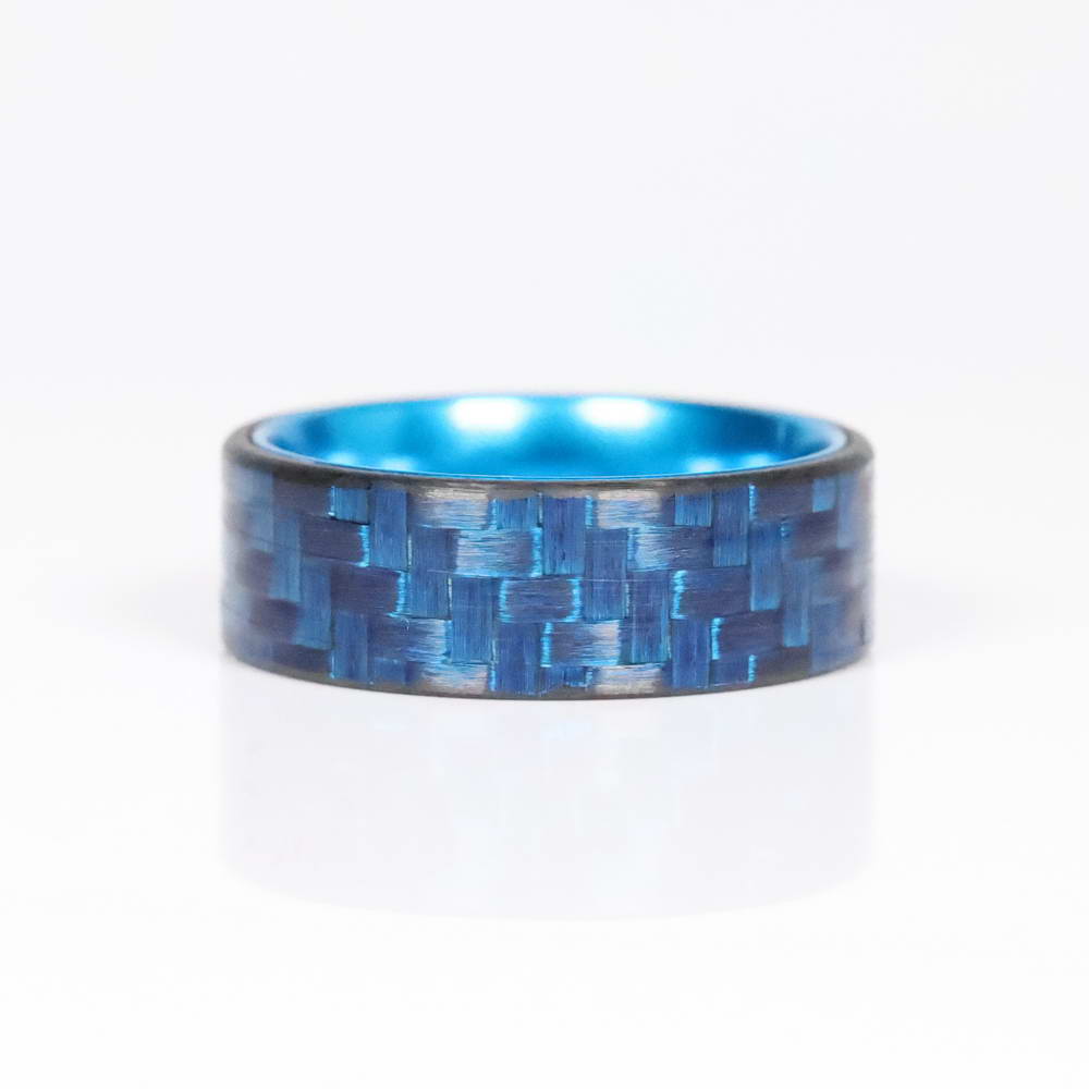 Blue carbon fiber ring store