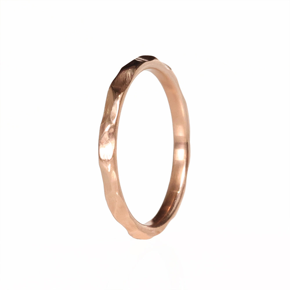 Stackable Hammered Rose Gold Ring