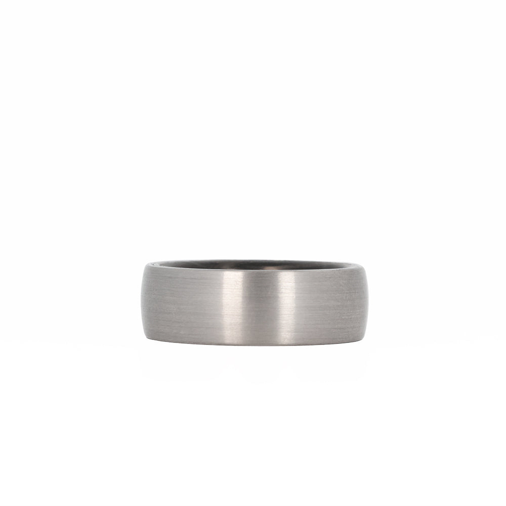 Men's Tungsten Carbide Ring with Forged Carbon Fiber Interior Laying Flat