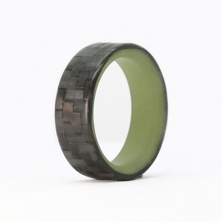 Carbon outlet fiber green glow ring