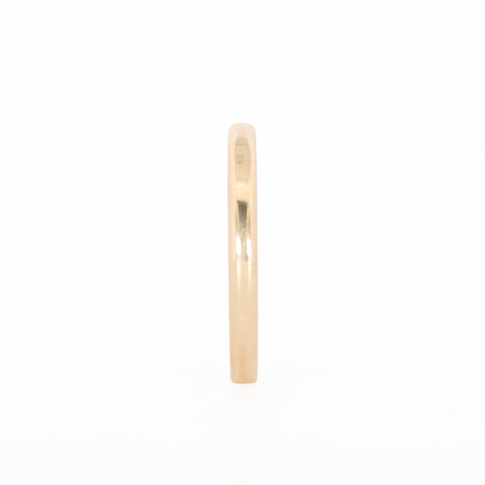 yellow gold stackable ring front view