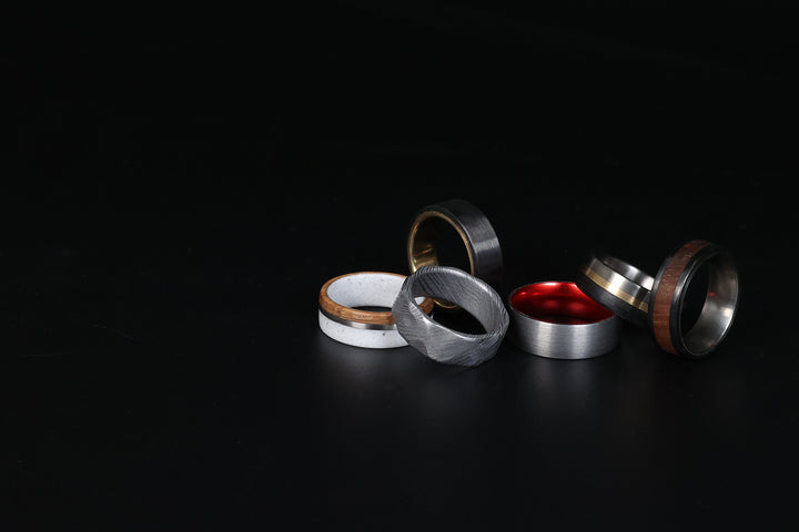Men's Wedding Rings with Titanium and Gold