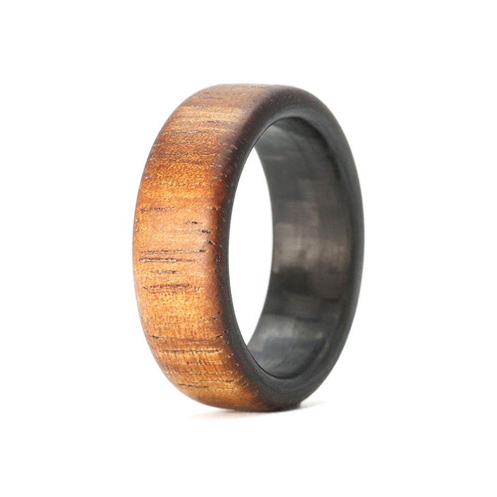 Koa Wood Ring with Carbon Fiber Interior | Element Ring Co.