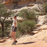 Armadillo Tee on girl walking through the desert