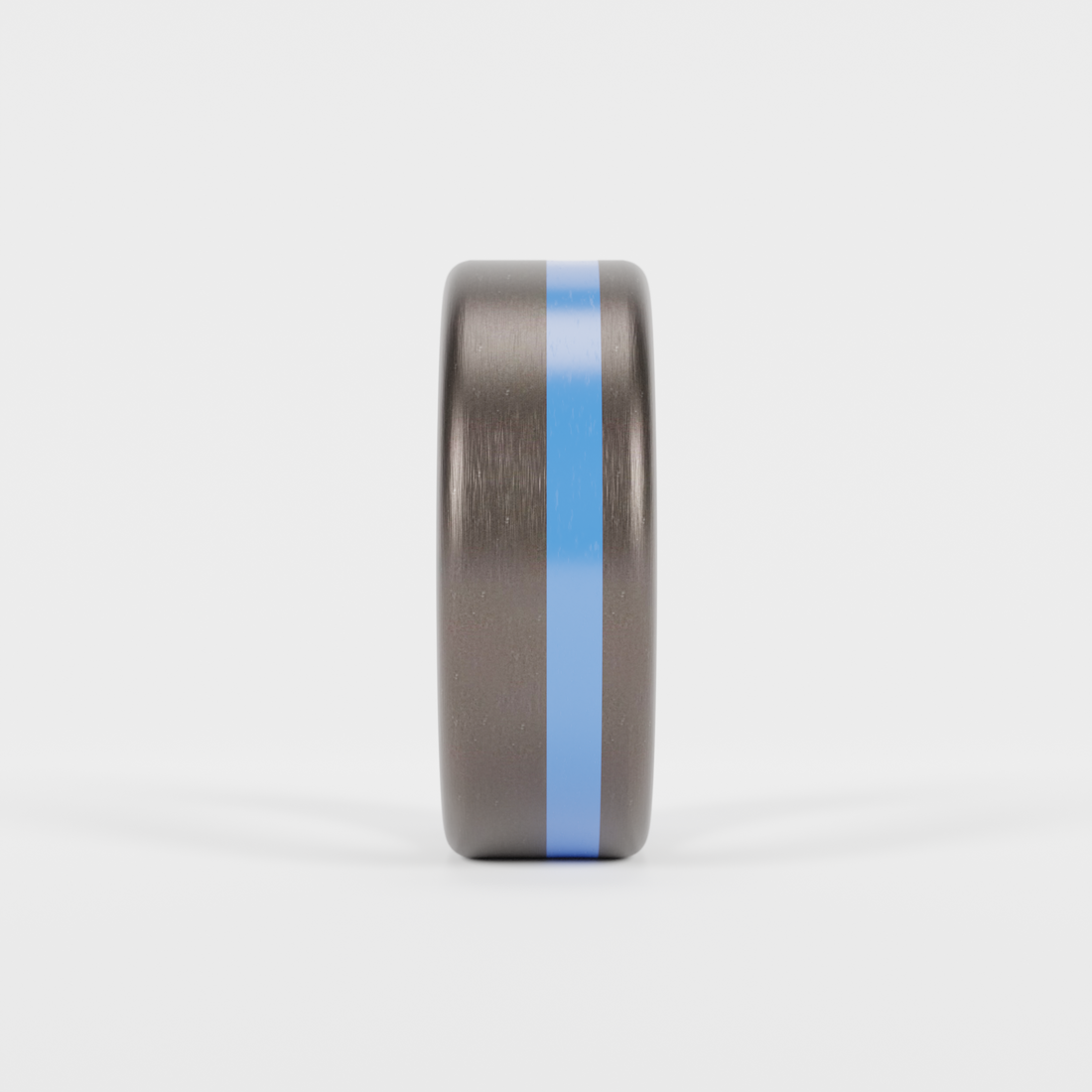 Brushed Tantalum Thin Blue Line Ring Front View