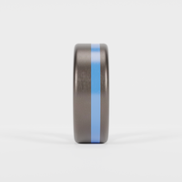 Brushed Tantalum Thin Blue Line Ring Front View