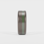 Brushed Tantalum Thin Forest Green Line Ring Front View
