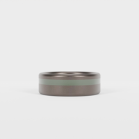 Brushed Tantalum Thin Forest Green Line Ring Laying Flat