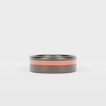 Brushed Tantalum Thin Orange Line Ring Laying Flat