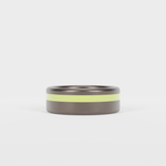 Brushed Tantalum Thin Yellow Line Ring Laying Flat
