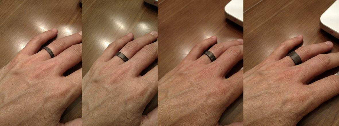 Carbon Ring Set Worn On A Table