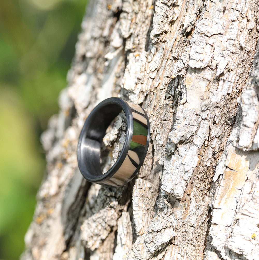 Gold Camo Ring Unisex Camouflage Wedding Band Titanium Ring FREE Engraving  - Etsy