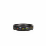 Crushed Opal Ring with Carbon Fiber Rails and Liner Laying Flat