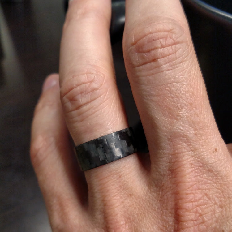 Ultralight Glowing Carbon Fiber Ring Worn On Finger