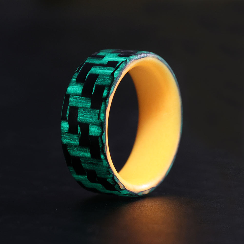 Glow Carbon Fiber and Resin ring