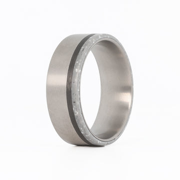 Concrete Ring For Men with Carbon Fiber Inlay and Titanium Interior