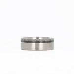Concrete Ring For Men with Carbon Fiber Inlay and Titanium Interior Laying Flat