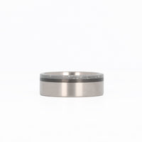 Concrete Ring For Men with Carbon Fiber Inlay and Titanium Interior Laying Flat