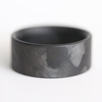 men's carbon fiber wedding ring angled view