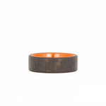 Orange Aluminum Ring with Carbon Fiber Exterior Laying Flat