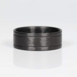 Ultralight Grooved Carbon Fiber Men's Wedding Band Laying Flat