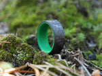Carbon Fiber Green Glow Ring Outside In Moss