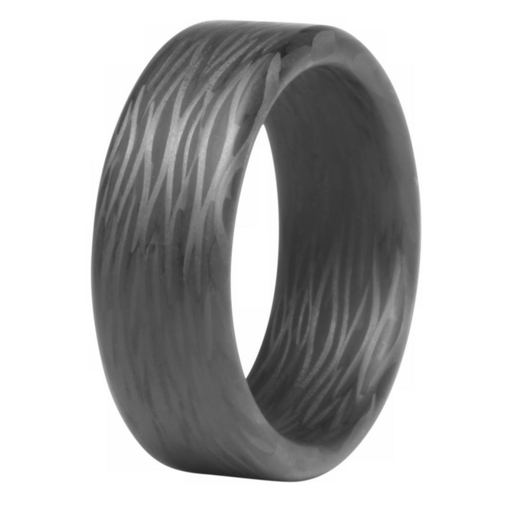 Men's Carbon Fiber Wedding Band Pattern Close Up