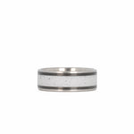 Concrete Wedding Ring with Carbon Fiber and Titanium Interior Laying Flat