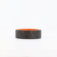Orange Glow Ring with Carbon Fiber Laying Flat