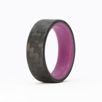 Purple Glow In The Dark Ring with Carbon Fiber