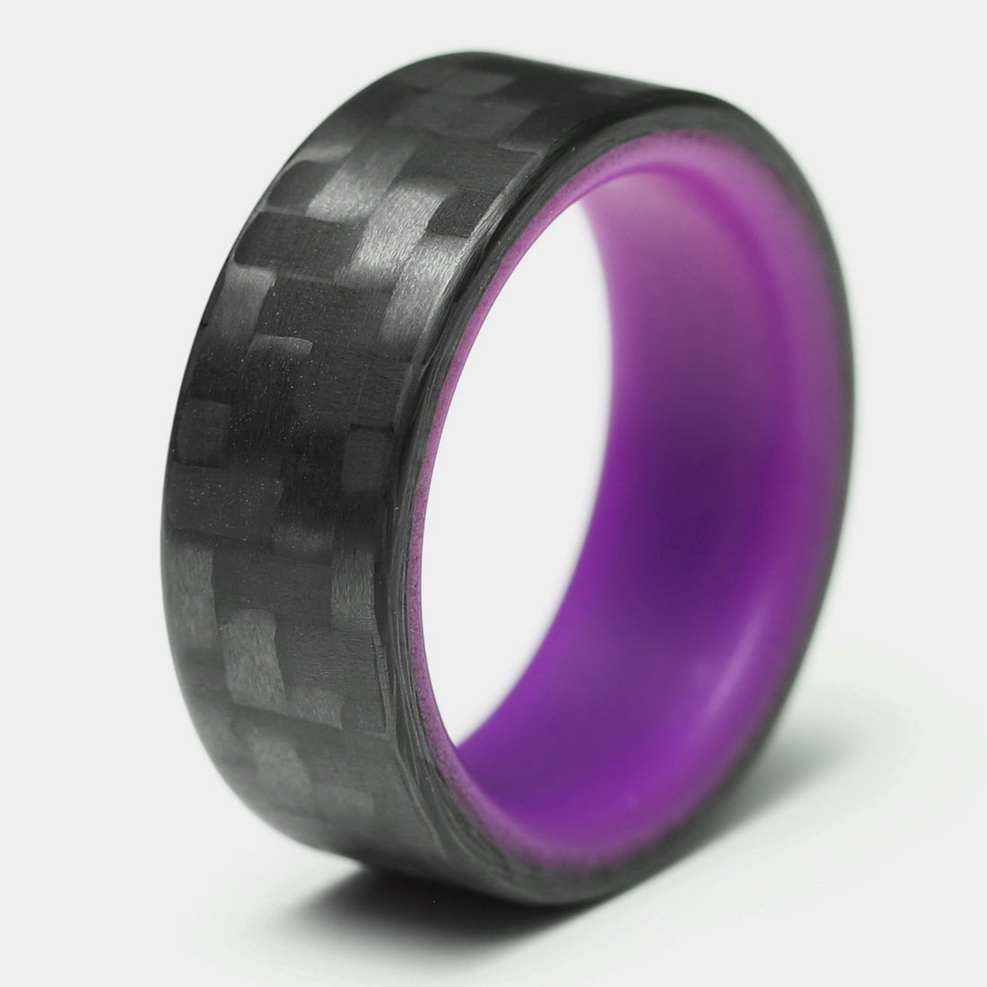 Purple Glow In The Dark Ring with Carbon Fiber 3/4ths view