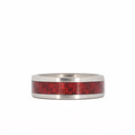 Red Carbon Fiber Ring with Titanium Flat
