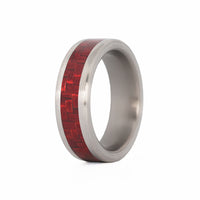 Red Carbon Fiber Ring with Titanium