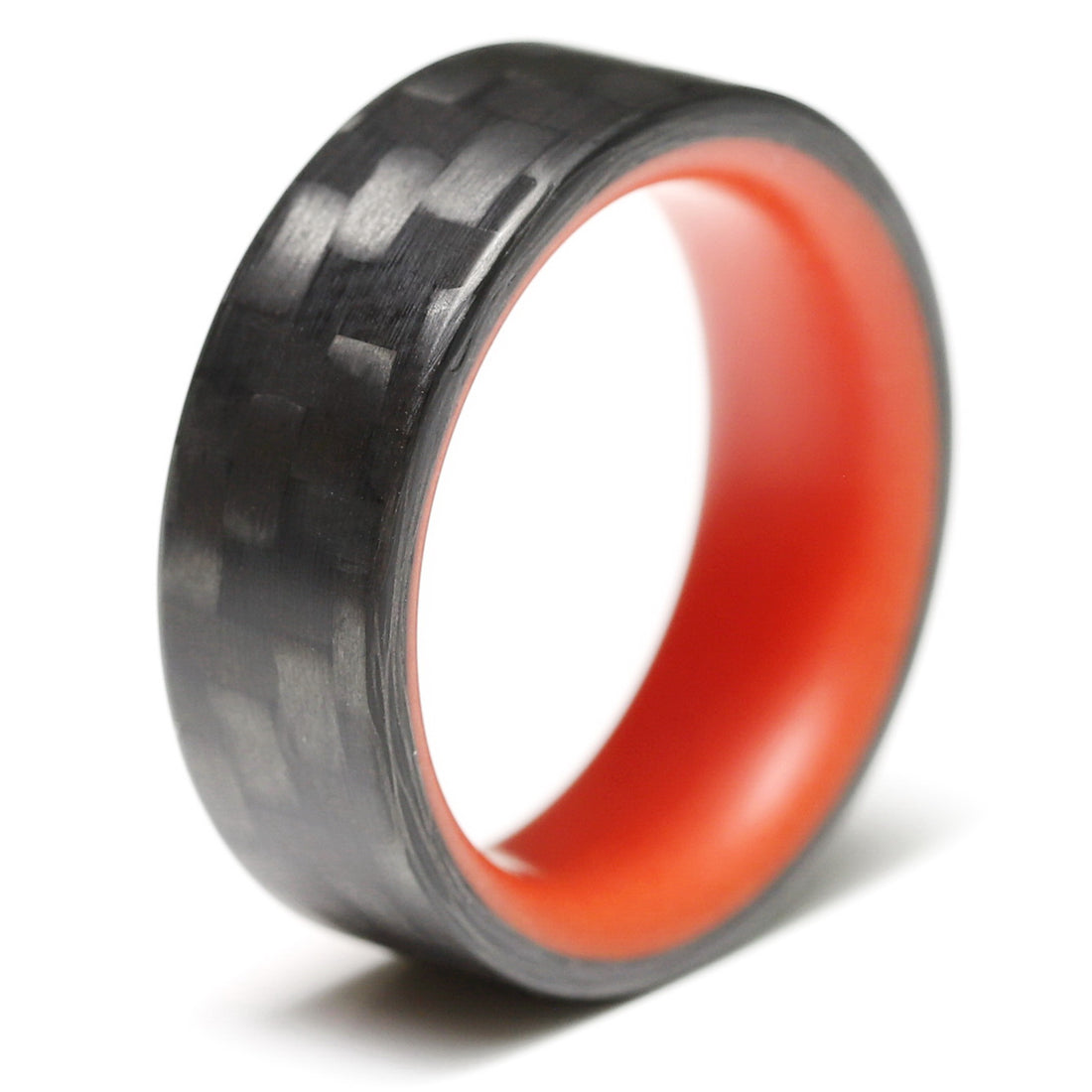 Red Glowing Ring with Carbon Fiber Close Up
