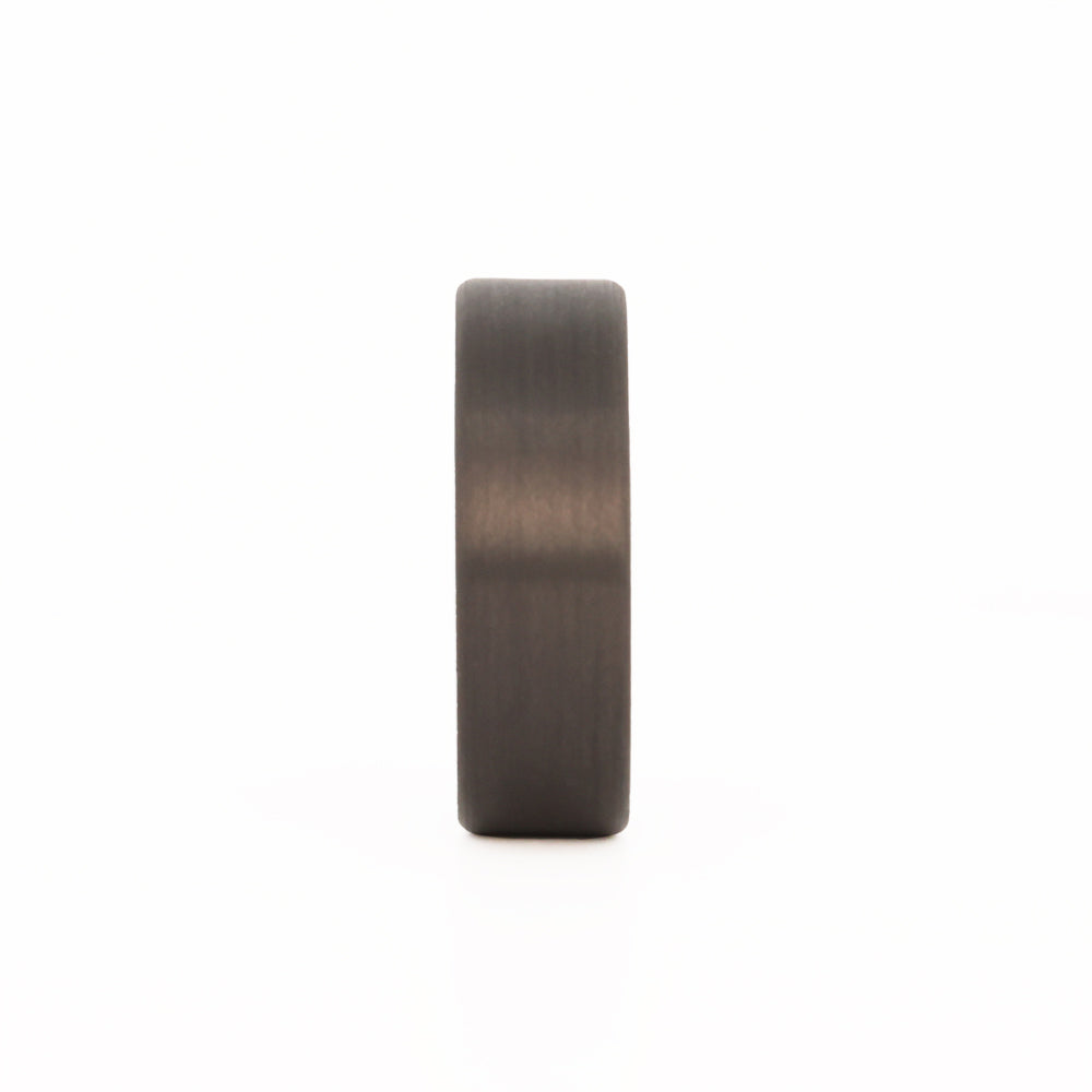 Green Aluminum Men's Ring with Carbon Fiber Front View