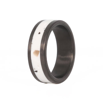 Terrazzo Ring For Men with Carbon Fiber Rails and Interior