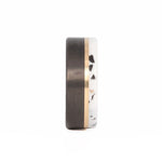 Terrazzo Men's Wedding Ring with Carbon Fiber and 14k Yellow Gold Front View