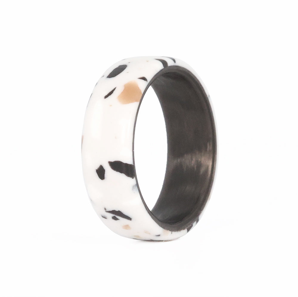 Terrazzo Ring with Carbon Fiber Interior