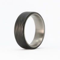 Men's Titanium Wedding Band with Carbon Fiber