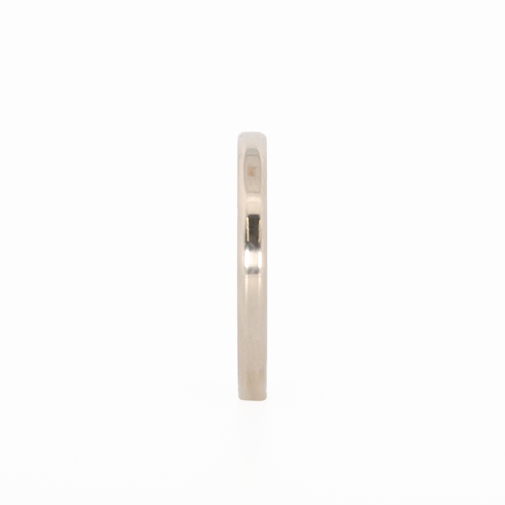 white gold stackable ring front view