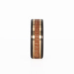 whiskey barrel band with gold inlay and carbon fiber sleeve front view