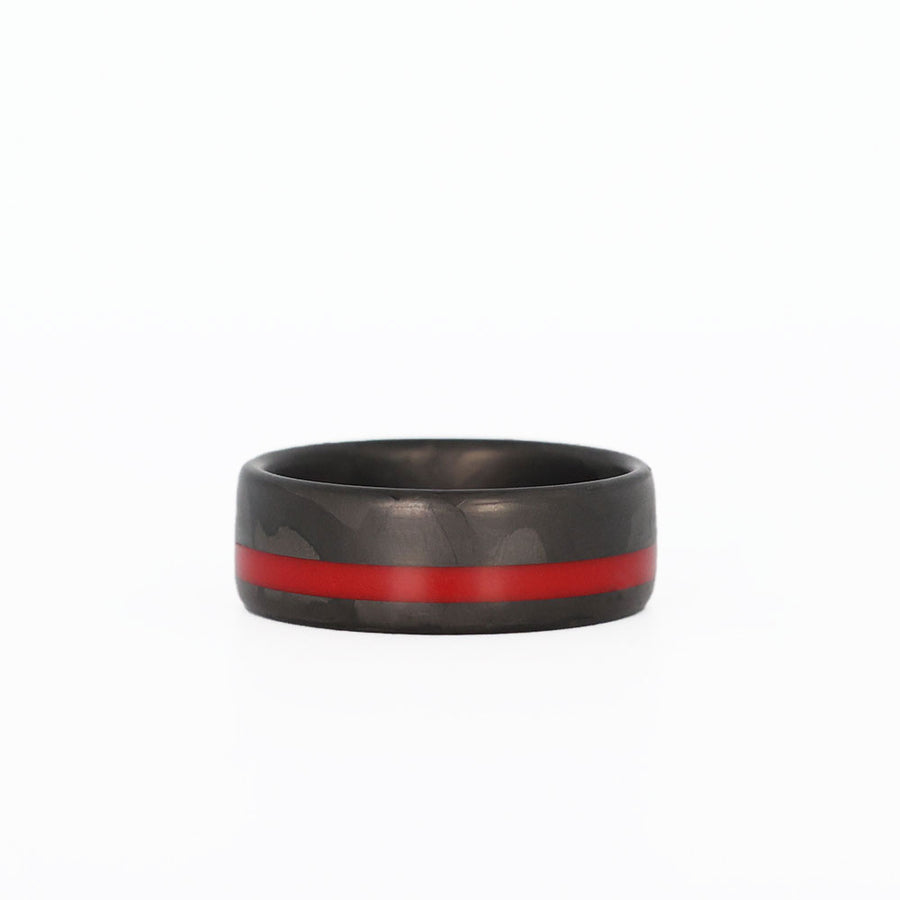 Thin Red Line Ring Laying Flat