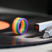 Glow Rainbow Ring On Vinyl Record Player