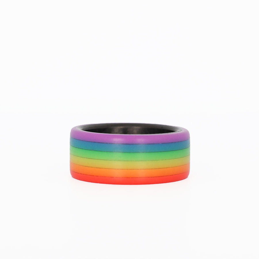 Pride Rainbow Glow Ring Laying Flat